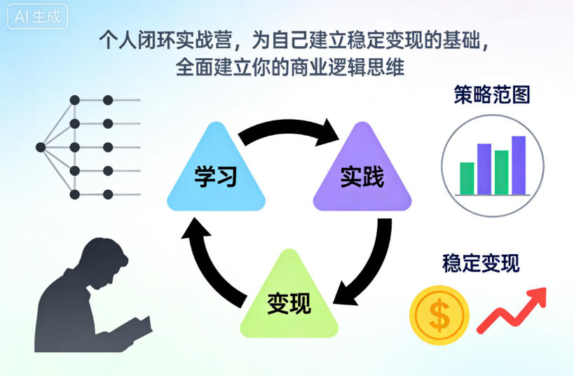 个人闭环实战营,为自己建立稳定变现的基础,全面建立你的商业逻辑思维 1 个人闭环实战营,为自己建立稳定变现的基础,全面建立你的商业逻辑思维