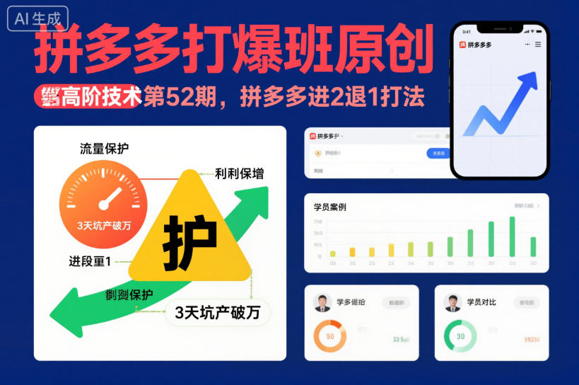 拼多多打爆班原创高阶技术第52期,拼多多进2退1打法 1 拼多多打爆班原创高阶技术第52期,拼多多进2退1打法