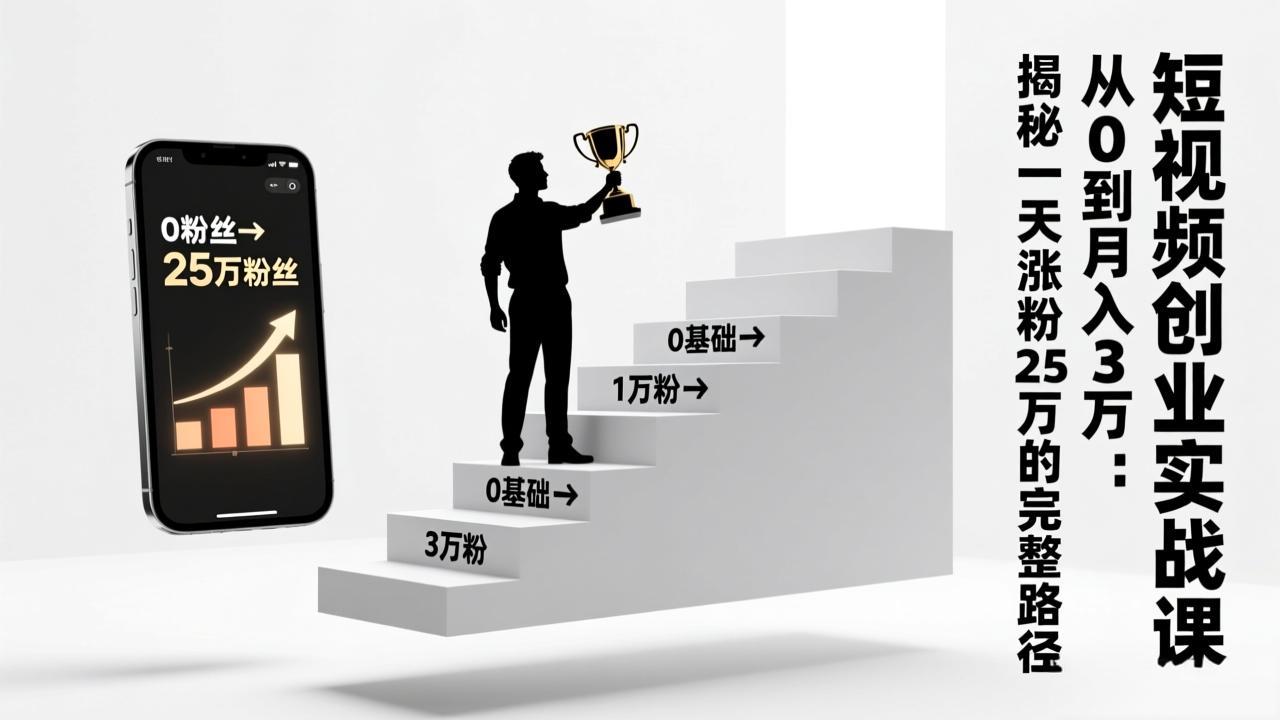 短视频创业实战课:从0到月入3万:揭秘一天涨粉25万的完整路径 1 20260125151156 697632bccb433
