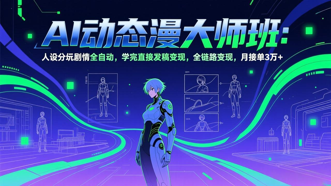 AI动态漫剧大师班:人设分镜剧情全自动,学完直接发稿变现,全链路变现,月接单3万+ 1 20260220165354 699891a261e7d