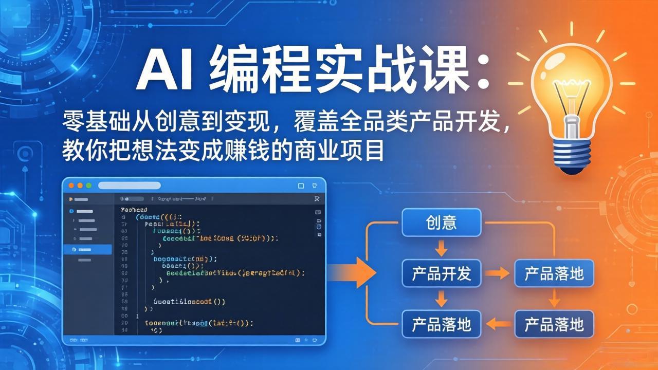 AI编程实战课-第三期:零基础从创意到变现,覆盖全品类产品开发,把想法变成赚钱的商业项目 1 20260326073001 69c4e07969b5c