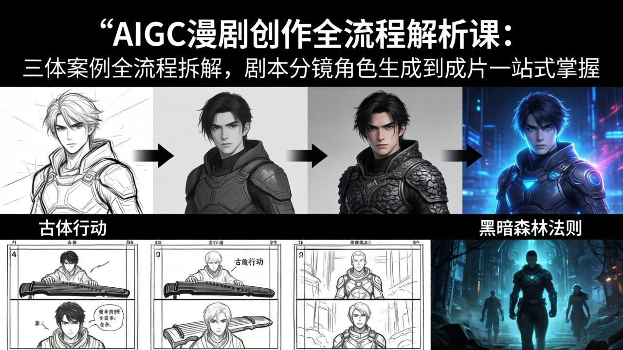 AIGC漫剧创作全流程解析课:三体案例全流程拆解,剧本分镜角色生成到成片一站式掌握 1 20260404152203 69d12c9b614a1