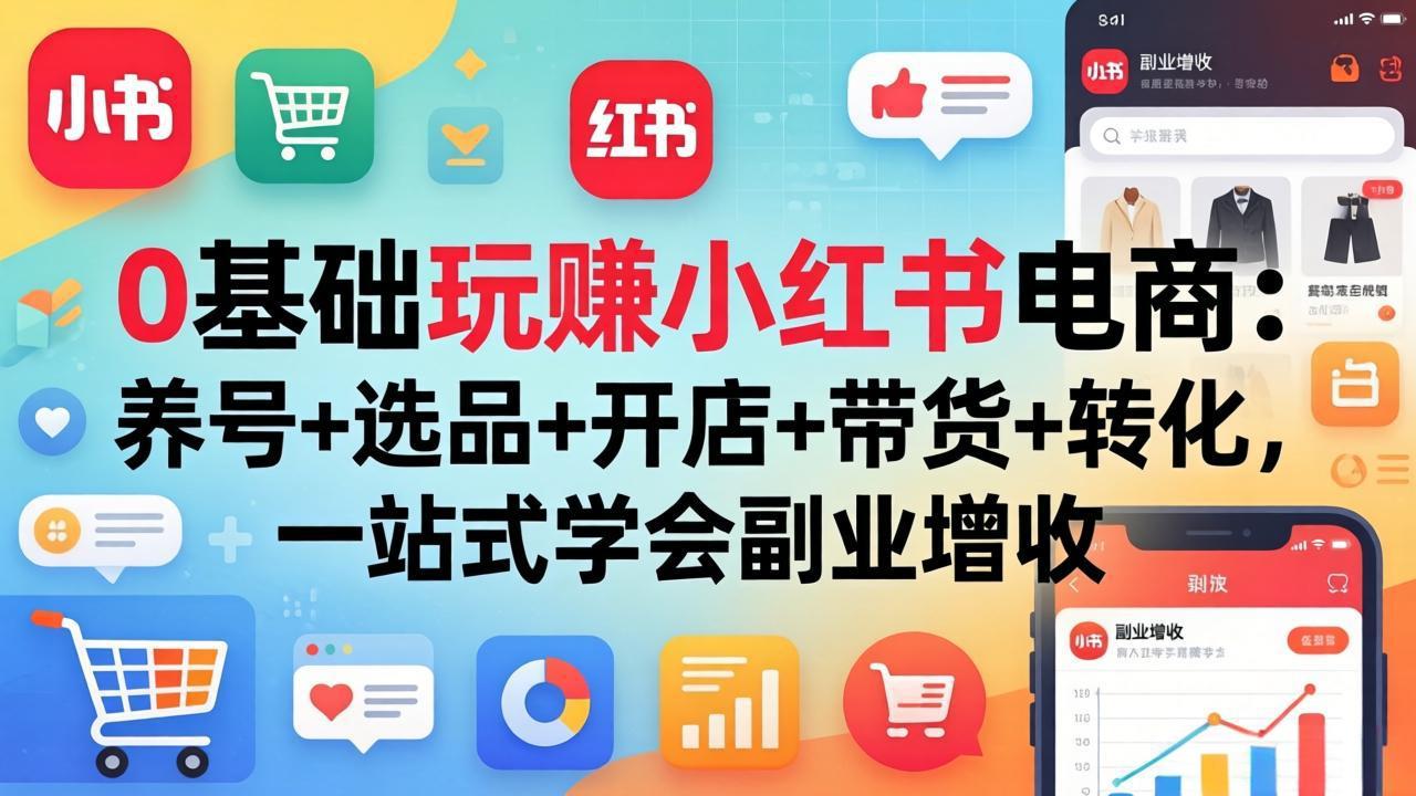0基础玩赚小红书电商:养号+选品+开店+带货+转化,一站式学会副业增收 1 20260410135104 69d90048e9af6