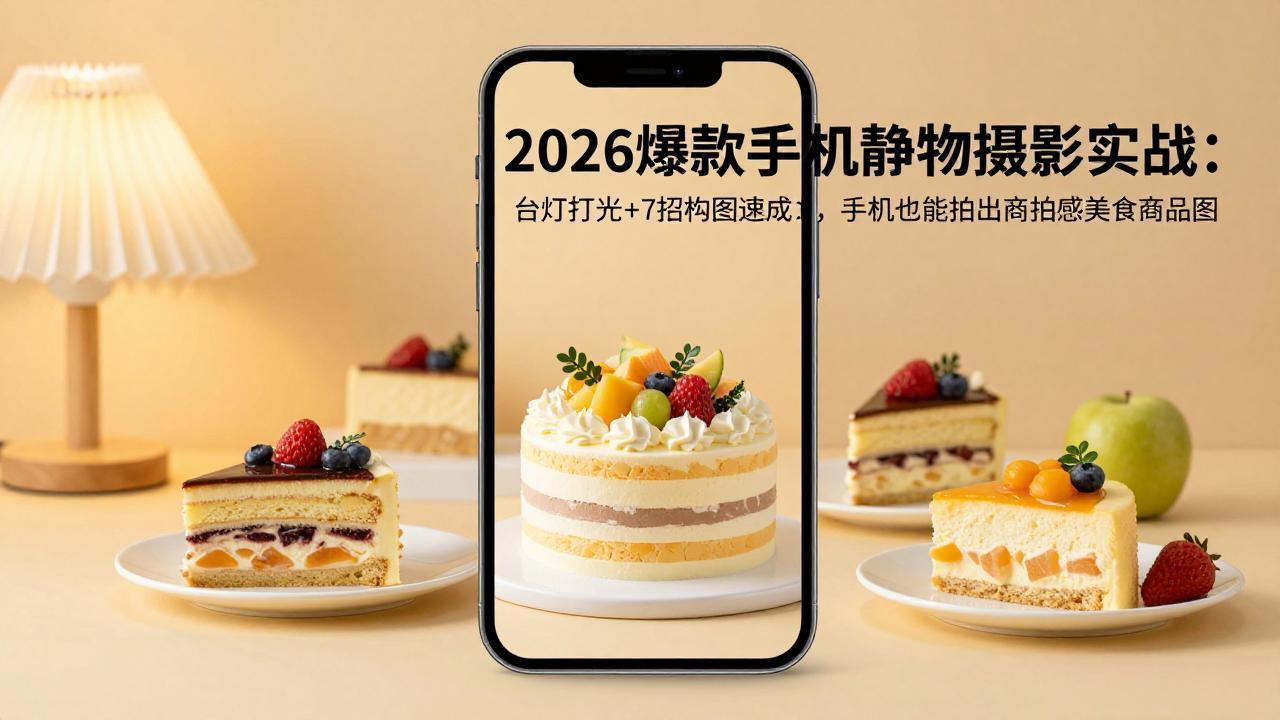 2026爆款手机静物摄影实战:台灯打光+7招构图速成,手机也能拍出商拍感美食商品图 1 20260410140122 69d902b2e4247
