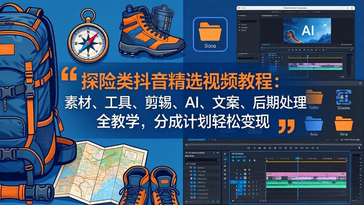 探险类抖音精选视频教程:素材、工具、剪辑、AI、文案、后期处理全教学,分成计划轻松变现 1 20260413121616 69dcde90549c1