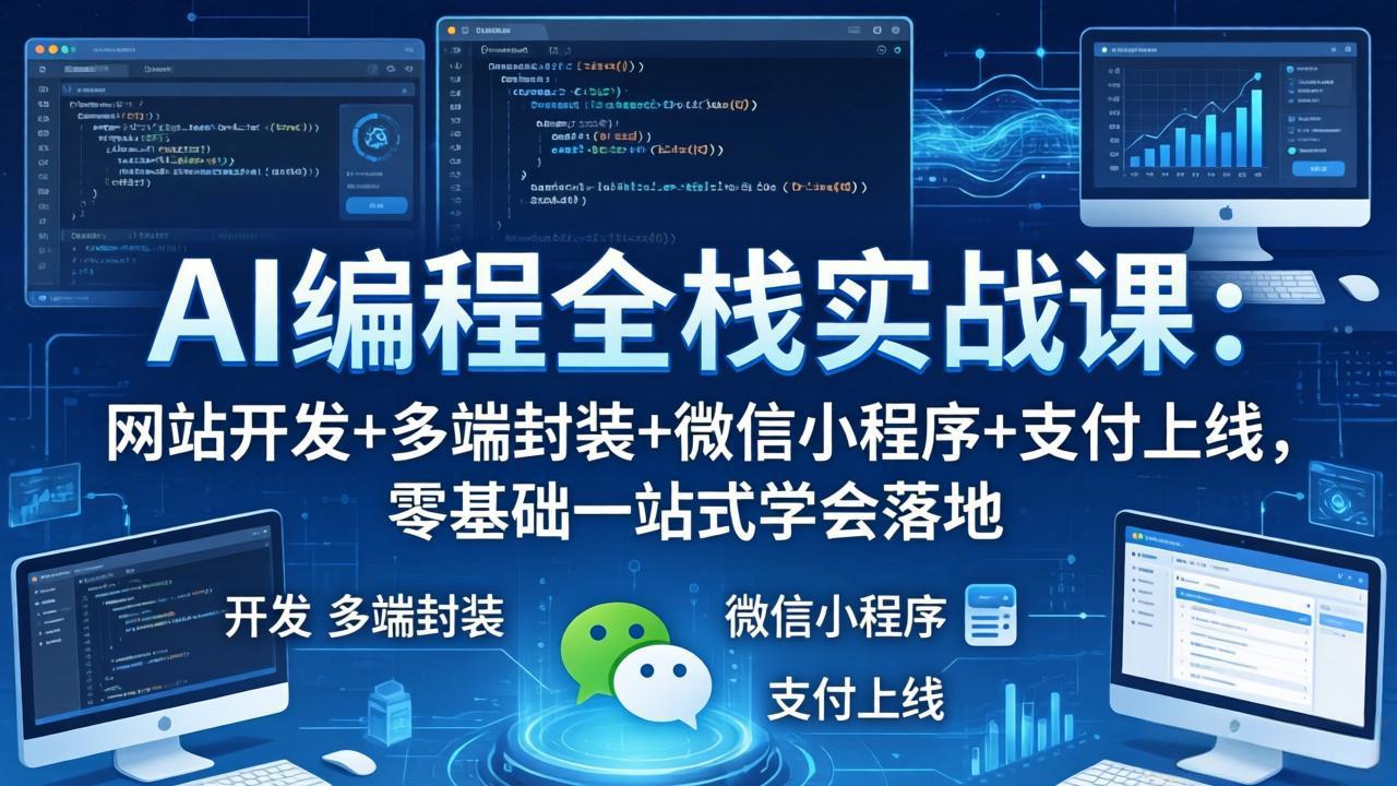 AI编程全栈实战课:网站开发+多端封装+微信小程序+支付上线,零基础一站式学会落地 1 20260416160756 69e1095c6f805