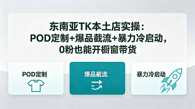 东南亚TK本土店实操:POD定制+爆品截流+暴力冷启动,0粉也能开橱窗带货 1 20260509150708 69ff4d9c749ff