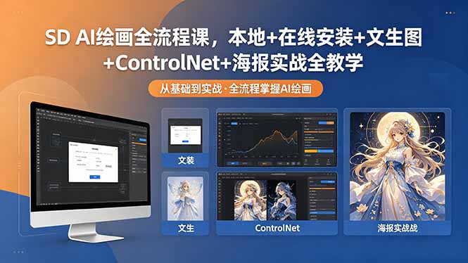 SD AI绘画全流程课,本地+在线安装+文生图+ControlNet+海报实战全教学 1 20260514103744 6a05a5f82436a