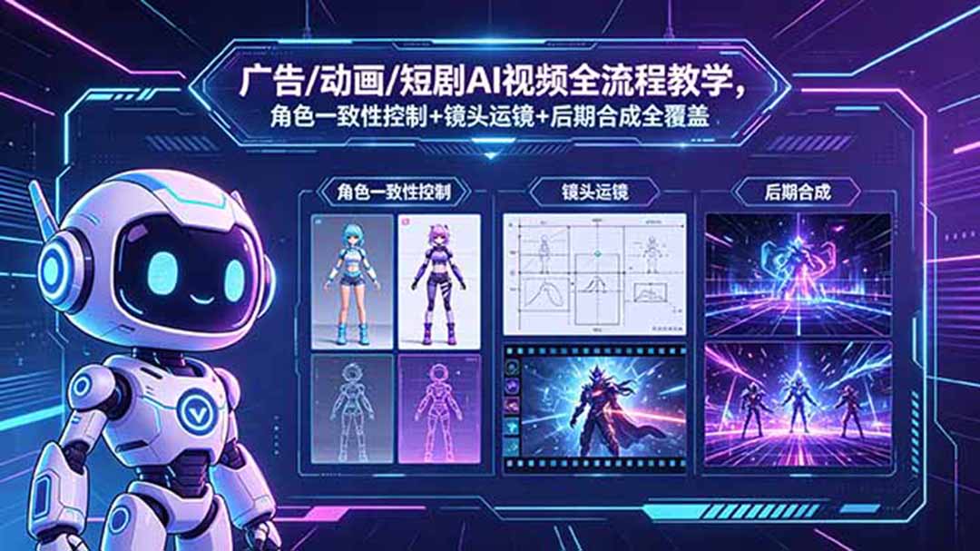 广告/动画/短剧AI视频全流程教学,角色一致性控制+镜头运镜+后期合成全覆盖 1 20260514103958 6a05a67e71756