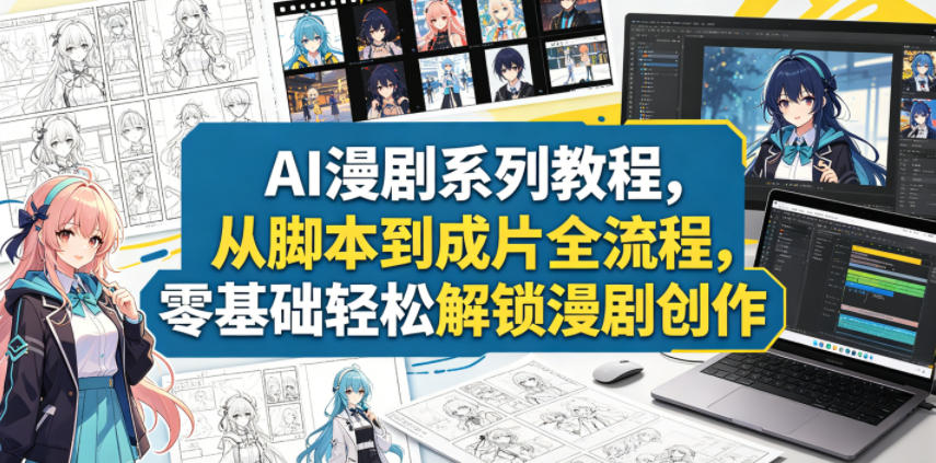 AI漫剧系列教程,从脚本到成片全流程,零基础轻松解锁漫剧创作 1 AI漫剧系列教程,从脚本到成片全流程,零基础轻松解锁漫剧创作