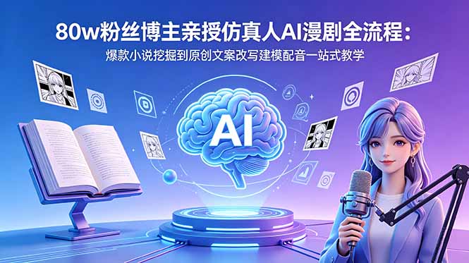 80w粉丝博主亲授仿真人AI漫剧全流程:爆款小说挖掘到原创文案改写建模配音一站式教学 1 20260525094921 6a141b21d6622