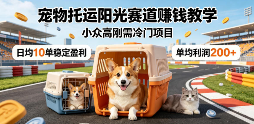 宠物托运阳光赛道賺钱教学,小众高刚需冷门项目,日均10单稳定盈利,单均利润200+ 1 宠物托运阳光赛道賺钱教学,小众高刚需冷门项目,日均10单稳定盈利,单均利润200+