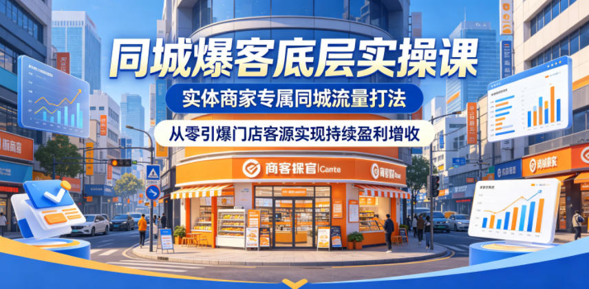 同城爆客底层实操课,实体商家专属同城流量打法,从零引爆门店客源实现持续盈利增收 1 同城爆客底层实操课,实体商家专属同城流量打法,从零引爆门店客源实现持续盈利增收