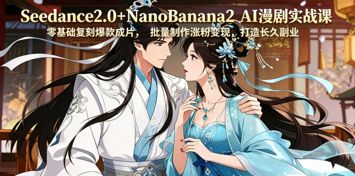 Seedance2.0+NanoBanana2 AI漫剧实战课,零基础复刻爆款成片涨粉变现,打造长久副业收益 1 Seedance2.0+NanoBanana2 AI漫剧实战课,零基础复刻爆款成片涨粉变现,打造长久副业收益