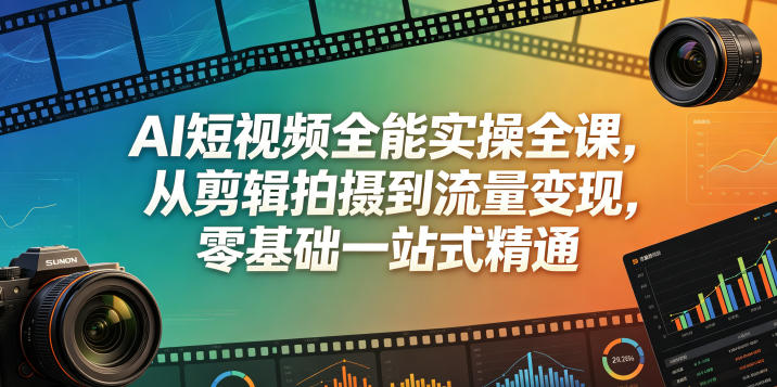 AI短视频全能实操全课,从剪辑拍摄到流量变现,零基础一站式精通 1 AI短视频全能实操全课,从剪辑拍摄到流量变现,零基础一站式精通