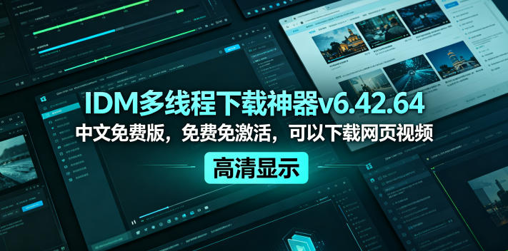IDM多线程下载神器v6.42.64中文免费版,免费免激活,可以下载网页视频(例如飞书文档内的视频) 1 IDM多线程下载神器v6.42.64中文免费版,免费免激活,可以下载网页视频(例如飞书文档内的视频)