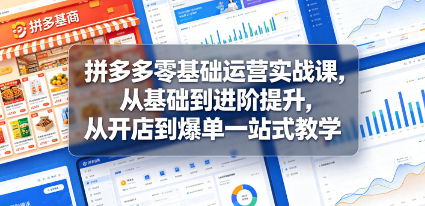 拼多多零基础运营实战课,从基础到进阶提升,从开店到爆单一站式教学 1 拼多多零基础运营实战课,从基础到进阶提升,从开店到爆单一站式教学