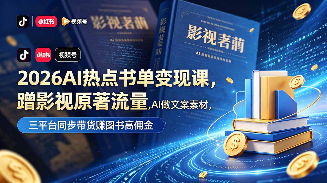 2026AI热点书单变现课,蹭影视原著流量,AI做文案素材,三平台同步带货赚图书高佣金 1 20260605025149 6a2239c5b6eb1
