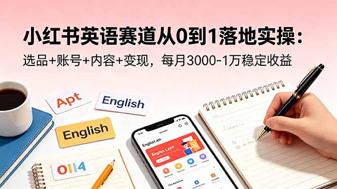 小红书英语赛道从0到1落地实操:选品+账号+内容+变现,每月3000-1万稳定收益 1 20260608023021 6a26293d6d7ee