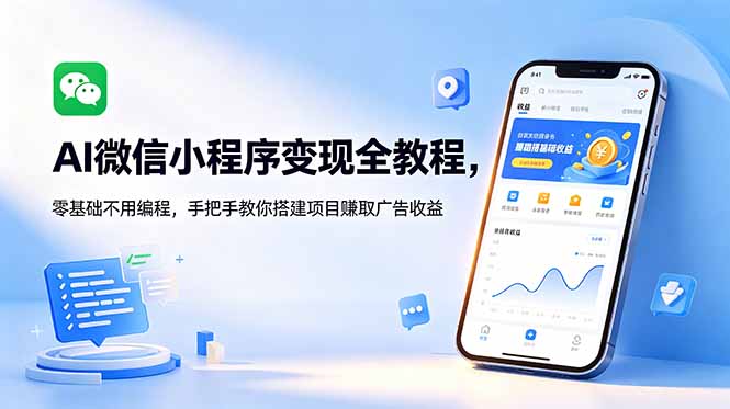 AI微信小程序变现全教程,零基础不用编程,手把手教你搭建项目赚取广告收益 1 20260608023158 6a26299e0fc30