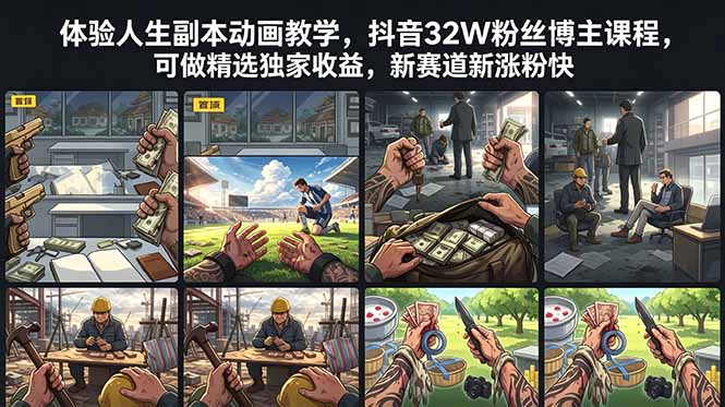 体验人生副本动画教学, 抖音32W粉丝博主课程,可做精选独家收益,新赛道新涨粉快 1 20260611122122 6a2aa842a9686