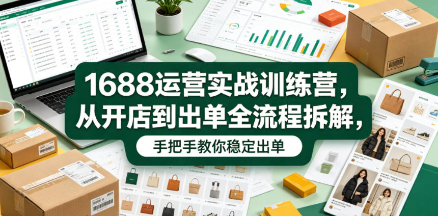 1688运营实战训练营,从开店到出单全流程拆解,手把手教你稳定出单 1 1688运营实战训练营,从开店到出单全流程拆解,手把手教你稳定出单
