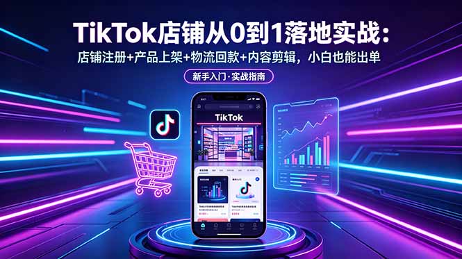 TikTok店铺从0到1落地实战:店铺注册+产品上架+物流回款+内容剪辑,小白也能出单 1 20260613101020 6a2d2c8c51165