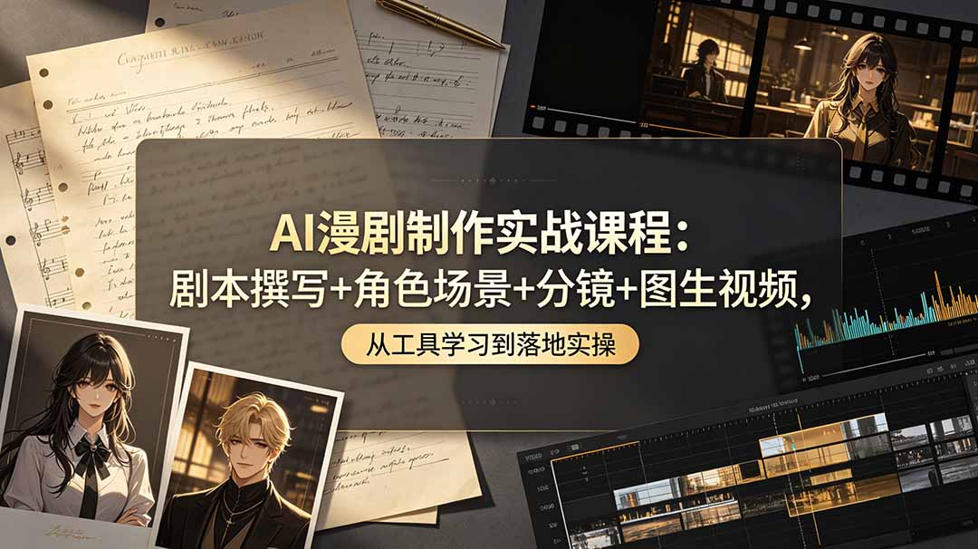 AI漫剧制作实战课程:剧本撰写+角色场景+分镜+图生视频,从工具学习到落地实操 1 20260624094718 6a3ba7a6cd751