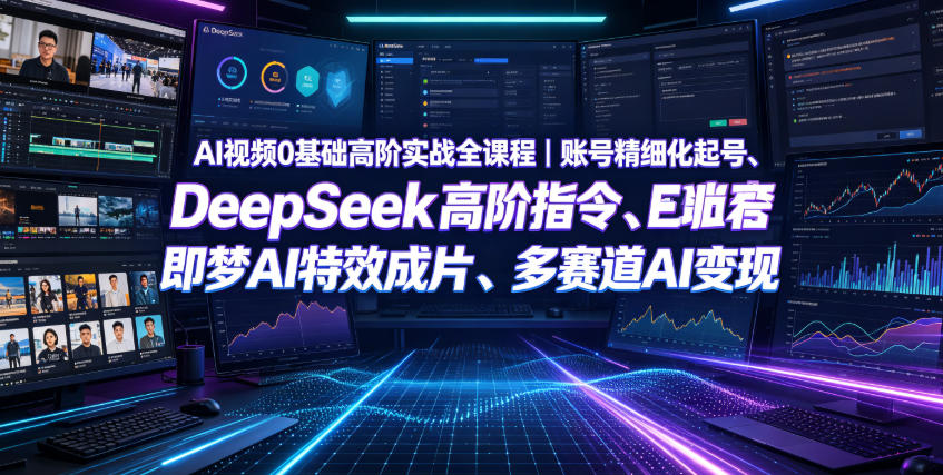 AI视频0基础高阶实战全课程|账号精细化起号、DeepSeek高阶指令、即梦AI特效成片、多赛道AI短视频量产变现 1 AI视频0基础高阶实战全课程|账号精细化起号、DeepSeek高阶指令、即梦AI特效成片、多赛道AI短视频量产变现