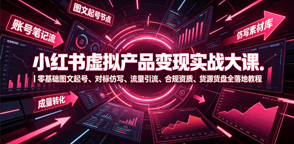 小红书虚拟产品变现实战大课|零基础图文起号、对标仿写、流量引流、合规资质、货源货盘全落地教程 1 小红书虚拟产品变现实战大课|零基础图文起号、对标仿写、流量引流、合规资质、货源货盘全落地教程