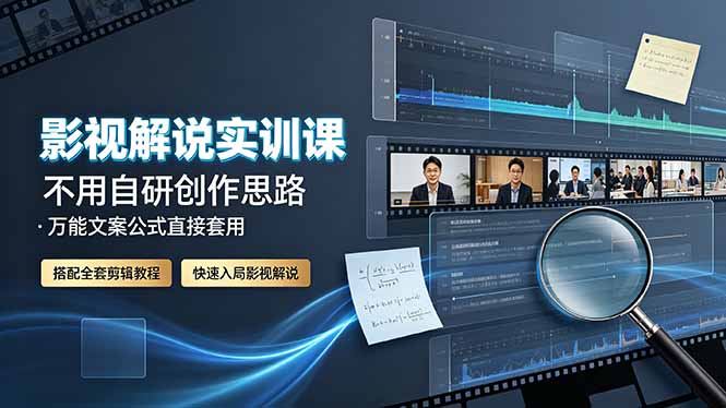 影视解说实训课:不用自研创作思路,万能文案公式直接套用,搭配全套剪辑教程,快速入局影视解说 1 20260707131338 6a4cfb828414a