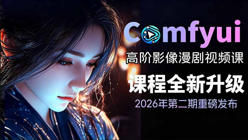 2026新版ComfyUI漫剧动画全流程实战课,0基础入门到进阶全流程动态漫,轻松实现流量变现 1 2026新版ComfyUI漫剧动画全流程实战课,0基础入门到进阶全流程动态漫,轻松实现流量变现