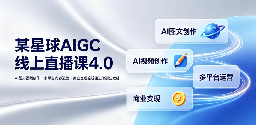 某星球AIGC线上直播课4.0|AI图文视频创作、多平台内容运营、商业变现全链路进阶副业教程 1 某星球AIGC线上直播课4.0|AI图文视频创作、多平台内容运营、商业变现全链路进阶副业教程