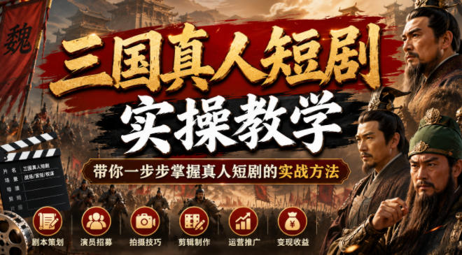 三国真人短剧实操教学,带你一步步掌握真人短剧的实战方法 1 三国真人短剧实操教学,带你一步步掌握真人短剧的实战方法