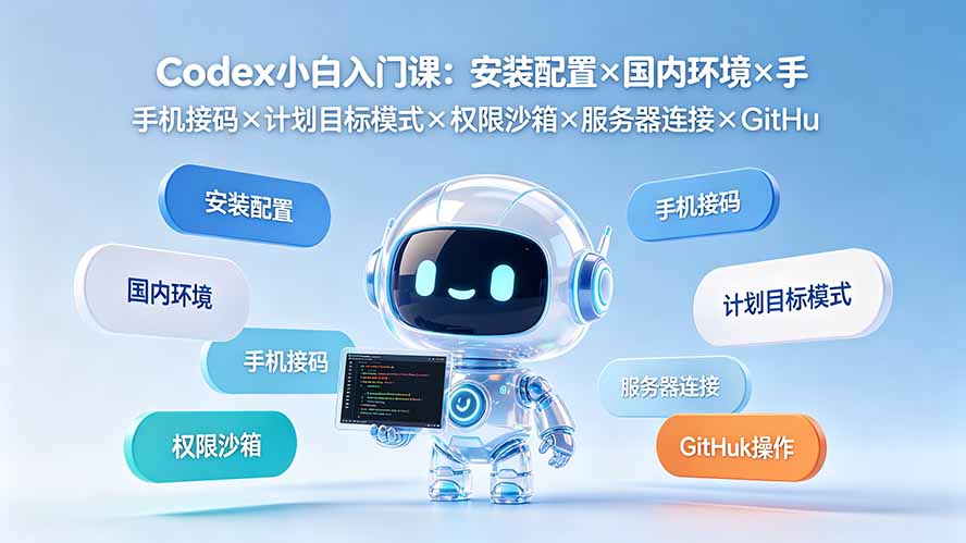 Codex小白入门课:安装配置×国内环境×手机接码×计划目标模式×权限沙箱×服务器连接×GitHub操作 1 20260717153253 6a5a4b25880a6