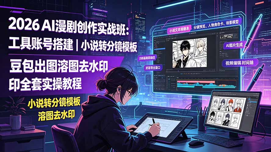 2026AI漫剧创作实战班:工具账号搭建|小说转分镜模板|豆包出图溶图去水印全套实操教程 1 20260721145932 6a5f8954aea92