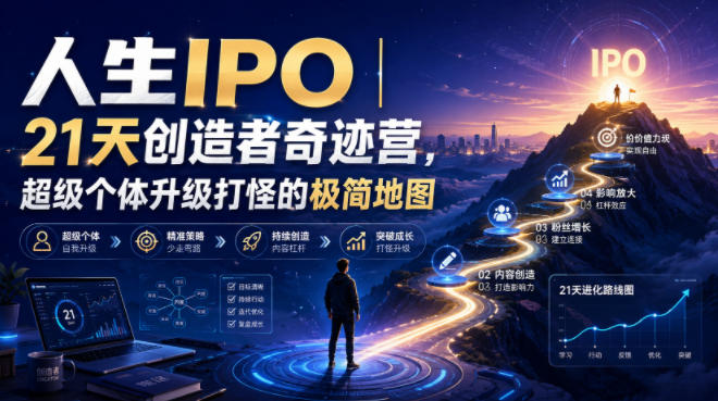 人生IPO︱21天创造者奇迹营,超级个体升级打怪的极简地图 1 人生IPO︱21天创造者奇迹营,超级个体升级打怪的极简地图