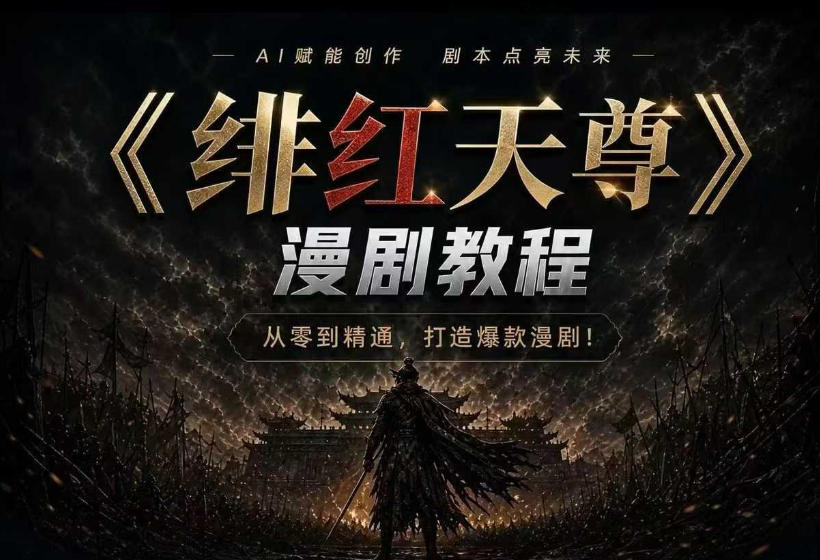 绯红天尊AI漫剧系统教程|从零入门到精通,工具运用+剧本创作+爆款逻辑+提示词素材+镜头剪辑,全套爆款漫剧落地实战课 1 绯红天尊AI漫剧系统教程|从零入门到精通,工具运用+剧本创作+爆款逻辑+提示词素材+镜头剪辑,全套爆款漫剧落地实战课