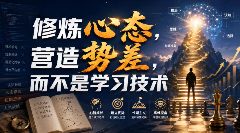付费文章:修炼心态,营造势差,而不是学习技术 1 付费文章:修炼心态,营造势差,而不是学习技术