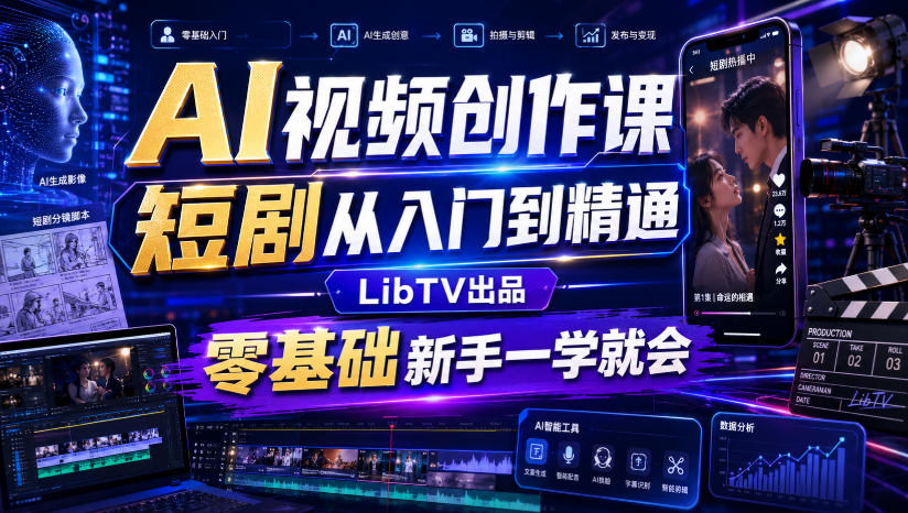 AI视频创作课,短剧从入门到精通,LibTV出品,零基础新手一学就会 1 AI视频创作课,短剧从入门到精通,LibTV出品,零基础新手一学就会