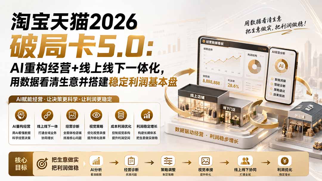 淘宝天猫2026破局卡5.0:AI重构经营+线上线下一体化,用数据看清生意并搭建稳定利润基本盘 1 20260819135840 6a85b69020f5c
