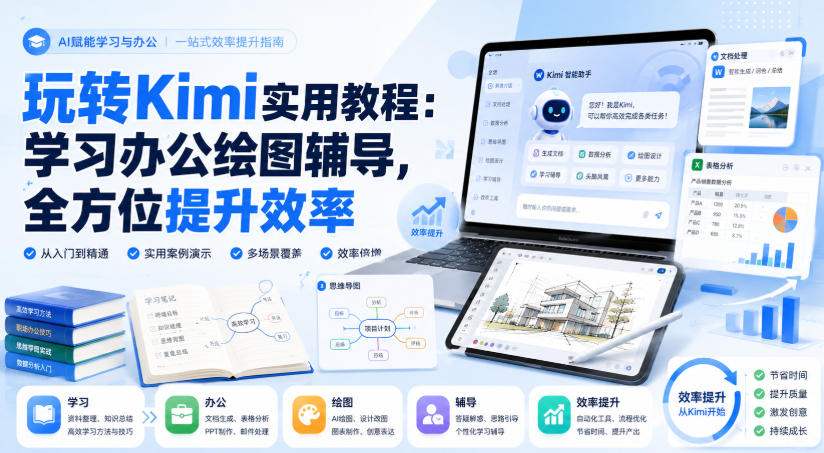 玩转Kimi实用教程:学习办公绘图辅导,全方位提升效率 1 玩转Kimi实用教程:学习办公绘图辅导,全方位提升效率