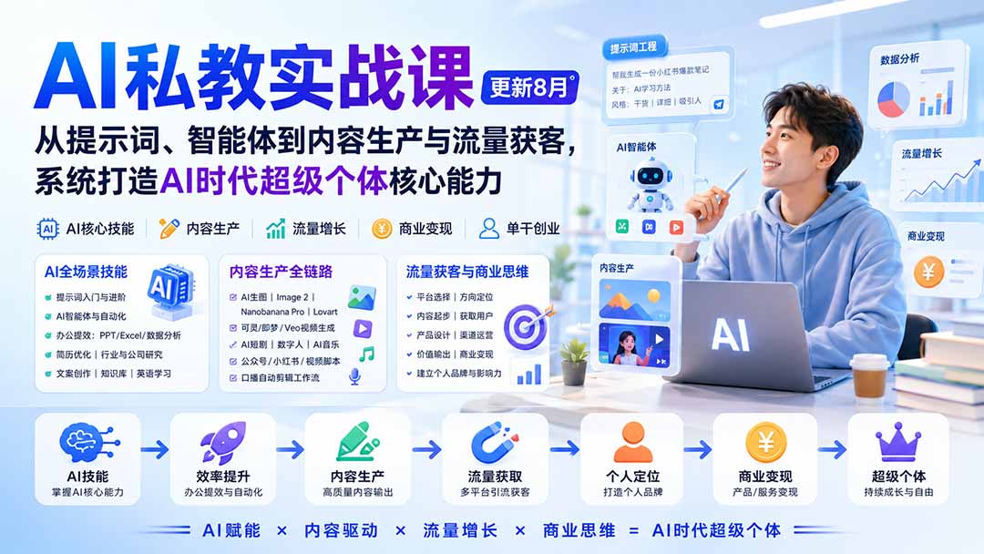 AI私教实战课-更新8月:从提示词、智能体到内容生产与流量获客,系统打造AI时代超级个体核心能力 1 20260831130407 6a957bc723d83