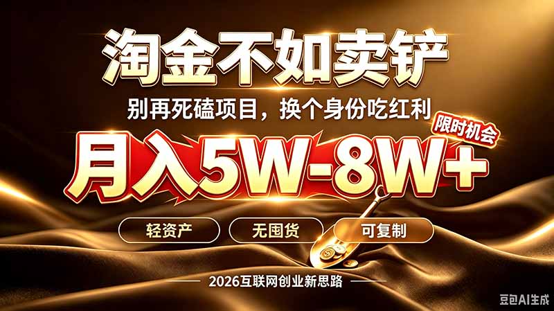 别再傻乎乎埋头跑项目!互联网真正赚钱逻辑:做卖铲人,拒绝当韭菜,逆风翻盘月入5-8W+ 1 20260831130545 6a957c298f8be
