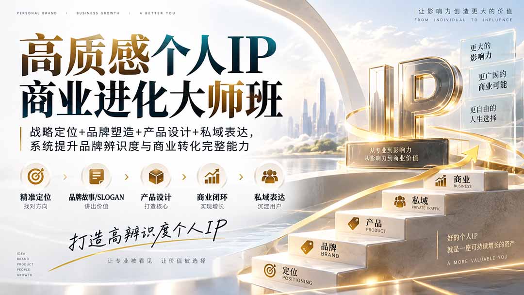 高质感个人IP商业进化大师班:战略定位+品牌塑造+产品设计+私域表达,系统提升品牌辨识度与商业转化完整能力 1 20260909102438 6aa133e64ad5a