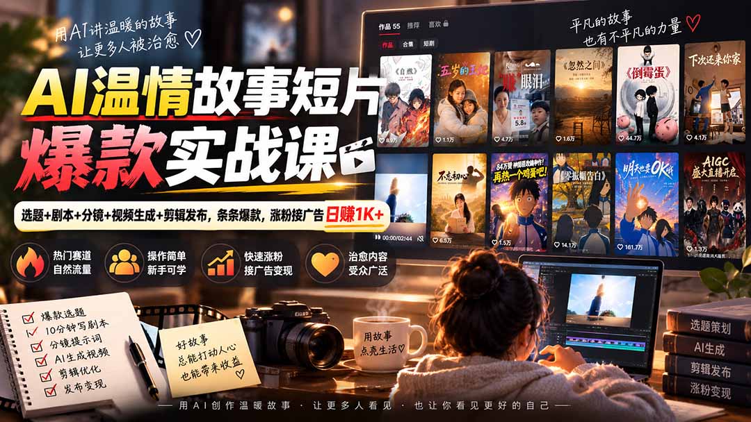 AI温情故事短片爆款实战课-更新|选题+剧本+分镜+视频生成+剪辑发布,条条爆款,涨粉接广告日赚1K+ 1 20260916084439 6aaa56f7f0c3c
