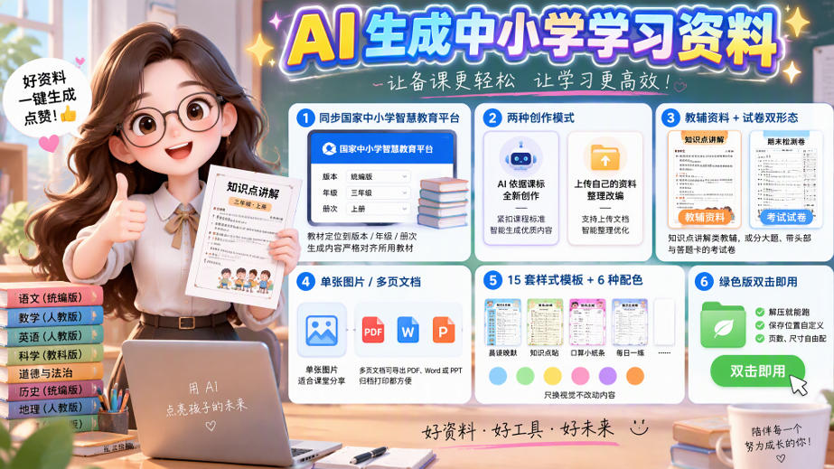 孩子的教辅别再乱买了:同步国家中小学智慧平台,AI一键生成图文教辅和试卷 1 孩子的教辅别再乱买了:同步国家中小学智慧平台,AI一键生成图文教辅和试卷
