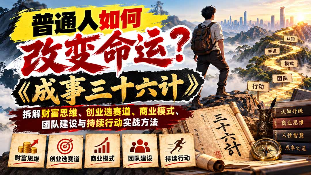 普通人如何改变命运?《成事三十六计》拆解财富思维、创业选赛道、商业模式、团队建设与持续行动实战方法 1 20261024104243 6adc8ba3a5266