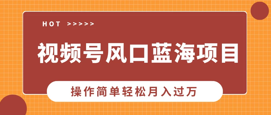 视频号风口蓝海项目，中老年人的流量密码，操作简单轻松月入过万网创-网赚-电商-tk-出海-AI-抖音-快手-小红书-视频号-玩法-创业-小程序-公众号-私域-s粉网创智库