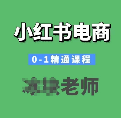 小红书电商0-1精通课程，小红书开店必学课程网创-网赚-电商-tk-出海-AI-抖音-快手-小红书-视频号-玩法-创业-小程序-公众号-私域-s粉网创智库